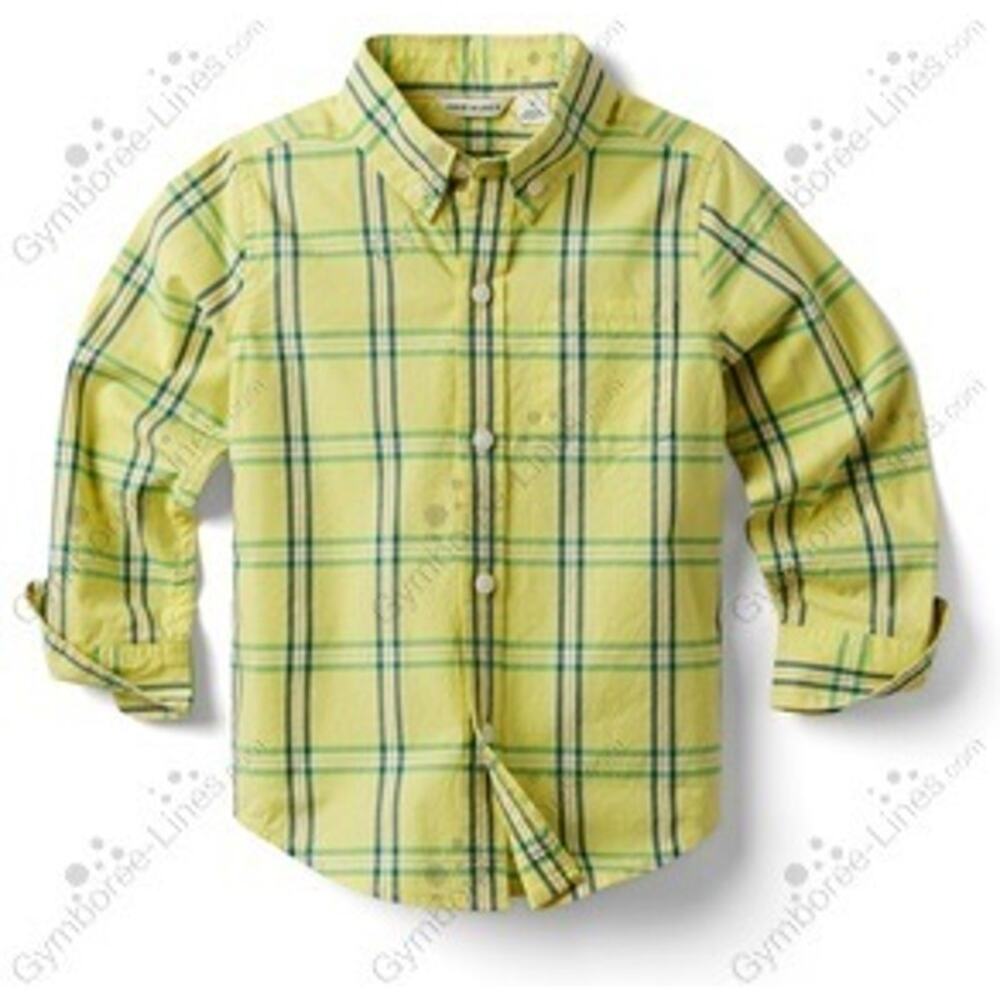 Janie & Jack Boys' 3T Yellow Plaid Poplin Shirt - Classic